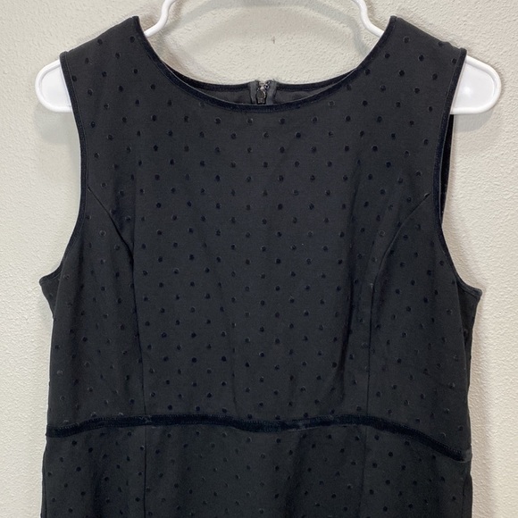 Talbots‎ black sleeveless dress velvet dot trim - Picture 2 of 10